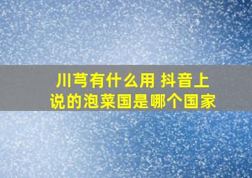 川芎有什么用 抖音上说的泡菜国是哪个国家